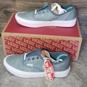 New Vans Authentic Concrete Wash‎ Blue Womens Sneakers Size 6.5 Comfycush Skater